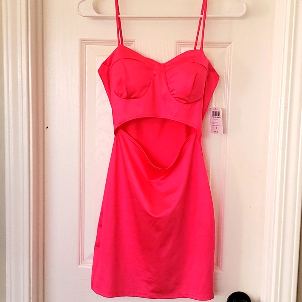 Neon pink Kim k inspired dress
